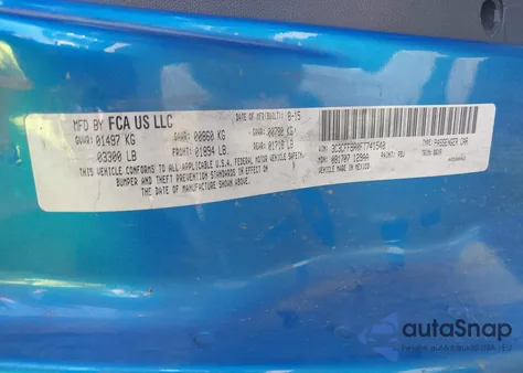 2015 Fiat 500 Sport from USA, damaged, VIN 3C3CFFBR0FT741548